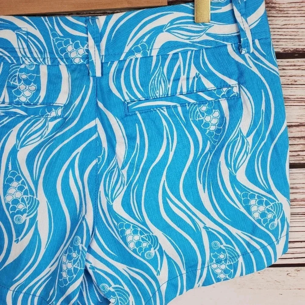 Lilly Pulitzer Womens Size 2 Blue/WhiteJoe Fish Callahan Shorts - Picture 8 of 10